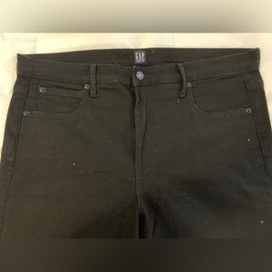 GAP 33R BLACK CROPPED WOMENS JEANS WITH FRAYED HEMS